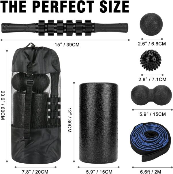 Foam Roller Set - Muscle Stick, Fasciitis Ball - Image 4