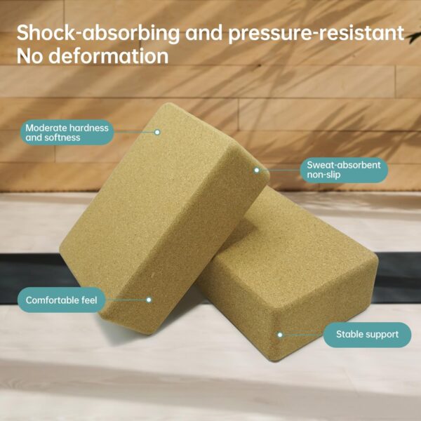 2 Cork Yoga Blocks with Strap - Image 4